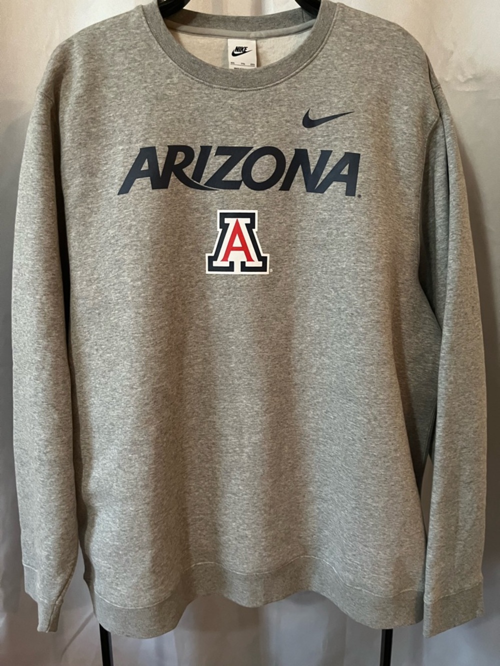 Nike Men's Arizona Wildcats Club Fleece Wordmark Crew Neck Sweatshirt